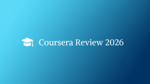 Coursera Review 2026 - graduation cap online learning illustration